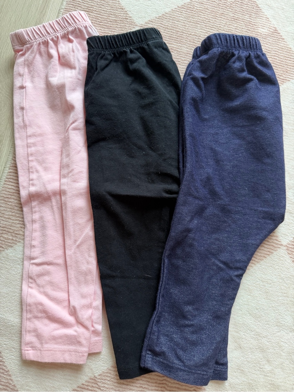 Cat & Jack Girls' Leggings Set - Pink, Black & Navy